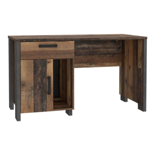 Biurko vintage loft 130x60 cm z szufladą i szafką